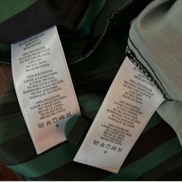 Plush Revolve Striped Green & Black Pants Vest Set(Size Small) - Picture 7 of 8